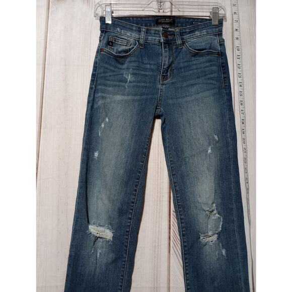 Judy Blue Jeans Womens 5 27 Blue Distressed Relaxed Fit‎ Mid Rise Stretch Denim - Picture 2 of 8